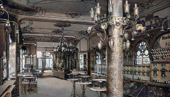 Das „Victoria-Automat“ in der Hohe Straße 53, vor 1905. Aus einer Werbebroschüre der Automat GmbH Berlin. Hagley Museum and Library, Wilmington, Delaware, USA